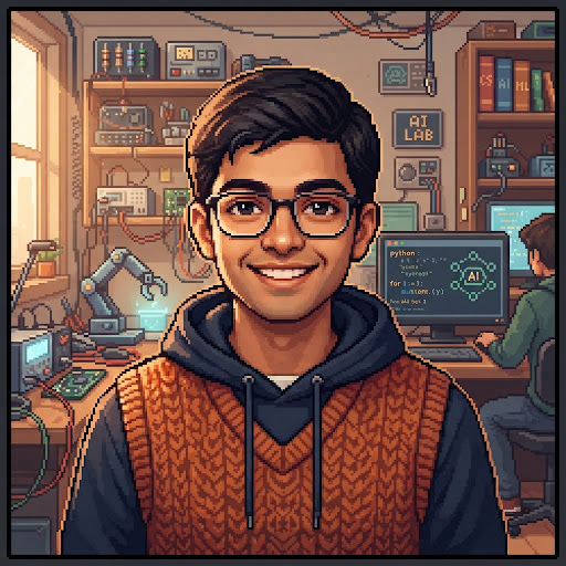Illustrative pixel avatar of the workshop builder